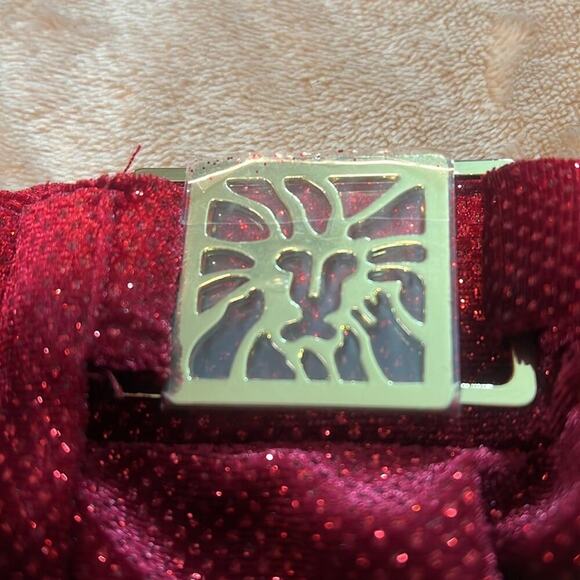 NWT Anne Klein Red Sparkle Glitter Midi Wrap Skirt Women's Size Medium MSRP $79! - Picture 6 of 7